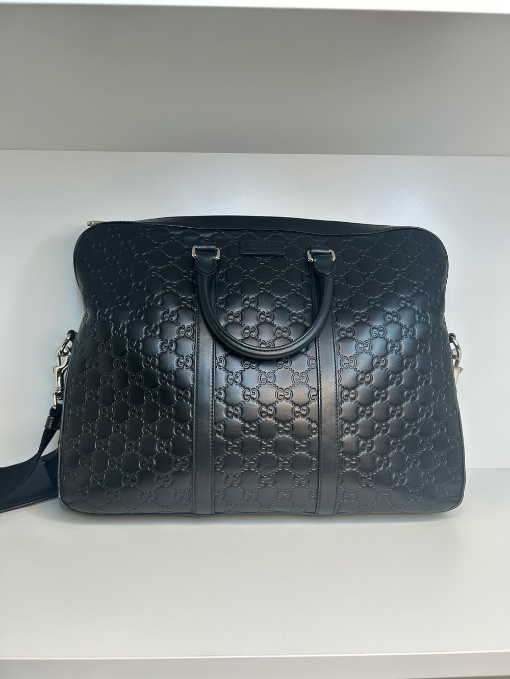 Gucci Guccissima Computer Briefcase w/ Strap Designer Bag